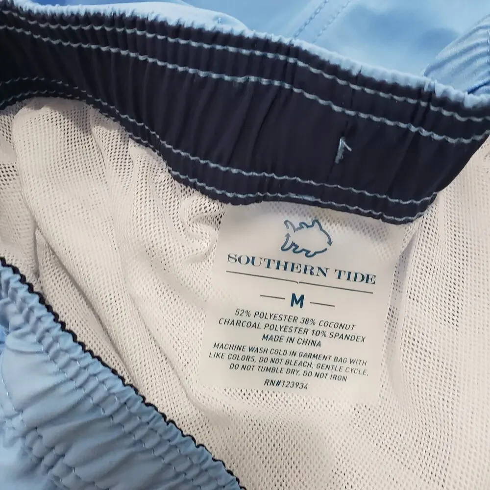 Southern Tide Swim Trunks Men's Medium Light Blue Lined Swim Shorts EUC
